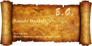 Basch Oszkár névjegykártya